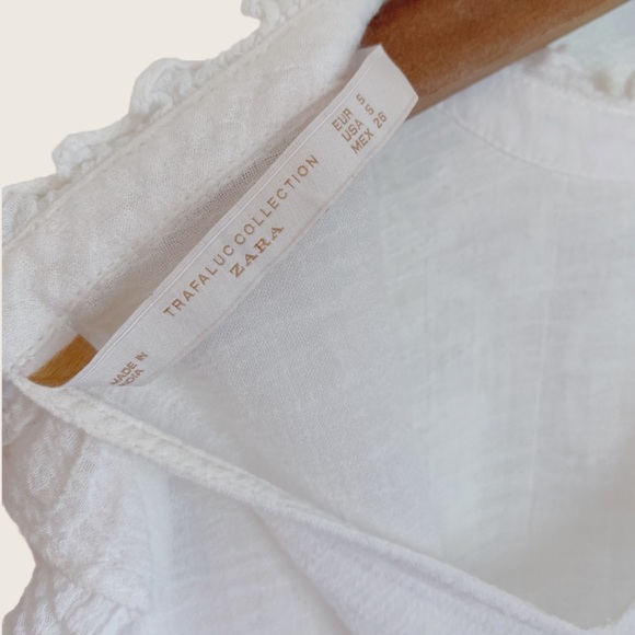 Zara Ruffled Embroidered Crop Blouse - Picture 5 of 5